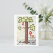 Arbre avec carte postale Aquarelle Ballotte (Debout devant)