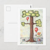 Arbre avec carte postale Aquarelle Ballotte (Devant / Derrière)