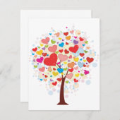 Arbre avec des invitations Feuilles en forme de co (Devant / Derrière)