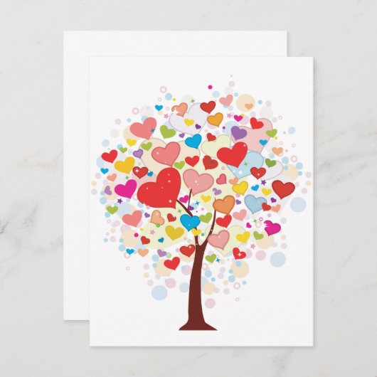 Arbre avec des invitations Feuilles en forme de co (Devant / Derrière)