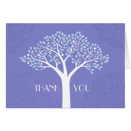 ARBRE AVEC ÉTOILES Carte de remerciements Mariage (Devant Horizontal)