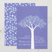 ARBRE AVEC ÉTOILES Invitation Bat mitzvah (Devant / Derrière)