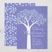 ARBRE AVEC ÉTOILES Invitation Bat mitzvah (Devant / Derrière)