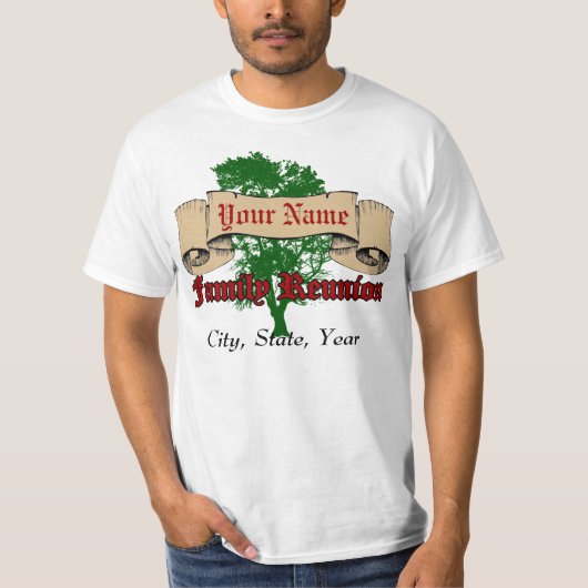 Arbre avec le T-shirts de la Réunion de famille de (Devant)