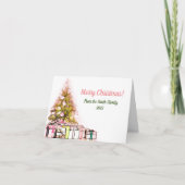 Arbre avec présente carte de Noël (Devant)