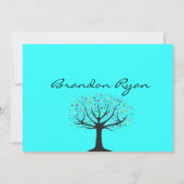 Arbre Baptême Christening Custom Invitation garçon (Dos)