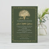 Arbre Bat mitzvah Golden Star de David Invitation (Debout devant)