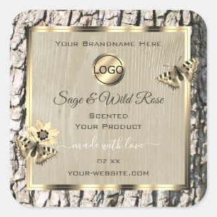 Arbre Beige Orge Or Cadre produit Étiquettes Ajout