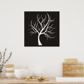 Arbre blanc sur affiche noire (Cuisine)