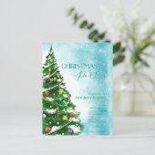 Arbre bleu Aquarelle Noël Invitation à la fête de (Debout devant)