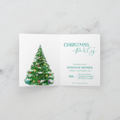 Arbre bleu Aquarelle Noël Invitation à la fête de (Intérieur)