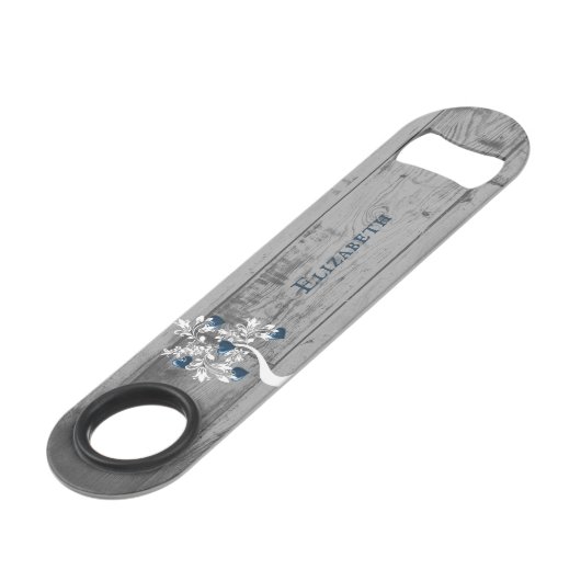 Arbre bleu des coeurs Bouteille personnalisée (Devant angulaire)