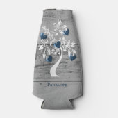 Arbre bleu des coeurs Glacière de bouteille person (Devant)