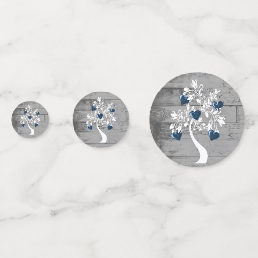 Arbre Bleu des Coeurs Table Mariage Confetti (Devant)