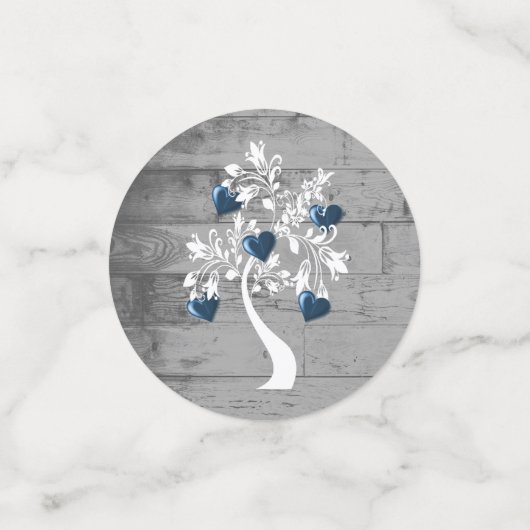 Arbre Bleu des Coeurs Table Mariage Confetti (Petit recto)