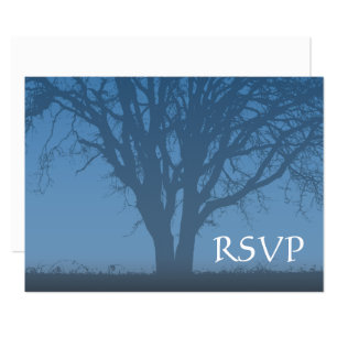 Arbre bleu rustique de barre Mitzvah RSVP de la