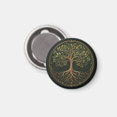 Arbre botanique, Arbre de Vie, Magnet Rond (Recto/Verso)