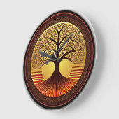 Arbre Brown et or de vie Horloge (Angle)