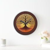 Arbre Brown et or de vie Horloge (Maison)