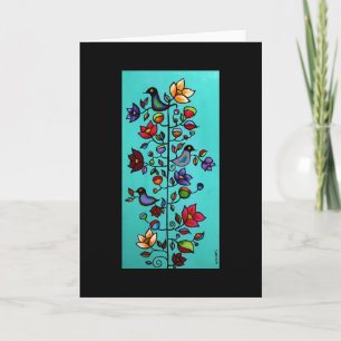 "Arbre carte de note dans bleu un" par