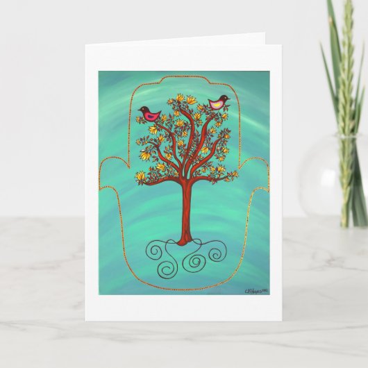 "Arbre carte de note de la vie de Hamsa" (Devant)