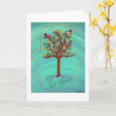 "Arbre carte de note de la vie de Hamsa" (Fleur jaune)
