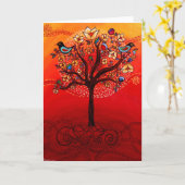 "Arbre carte de voeux de vie" CatherineHayesArt (Fleur jaune)