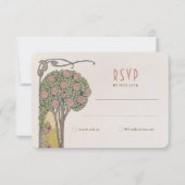 Arbre carte RSVP en fleurs Art Nouveau victorien (Devant)