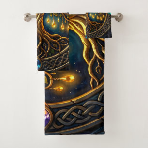 Arbre céleste de lumière Arbre de vie celtique dor
