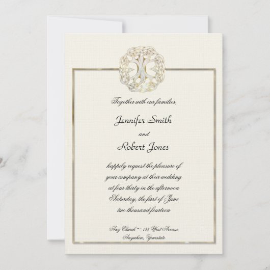 Arbre celtique de faire-part de mariage de chardon (Devant)