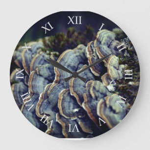 Arbre Champignons Photo Mur Horloge