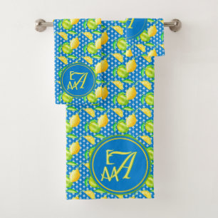 Arbre Citron Monogrammé Bleu Azur Décor de Jeunes
