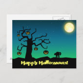 Arbre Citrouille Halloween éffrayant - Carte posta (Devant / Derrière)