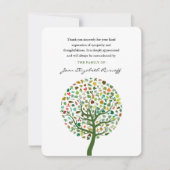 Arbre coloré Art Abstrait | Merci funéraire (Devant)