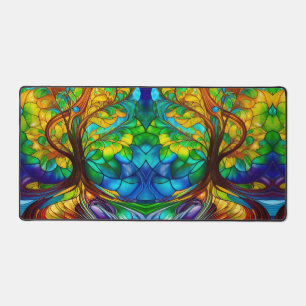 Arbre coloré de la vie en verre tendu