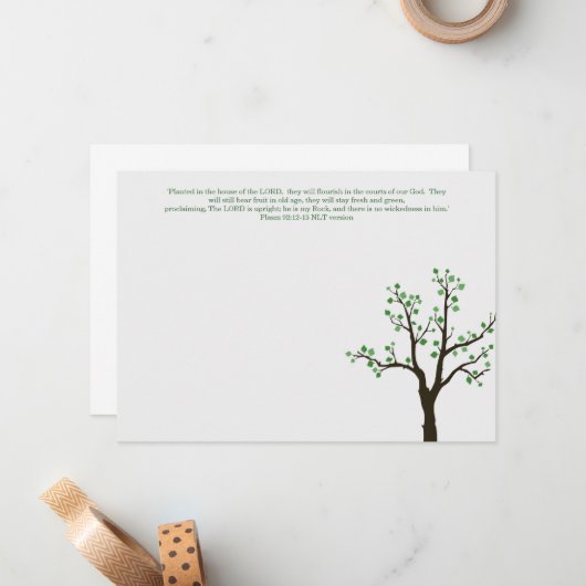 Arbre Conception Cartes à Note Plate Plantée Verse (Devant/Arrière en situation)