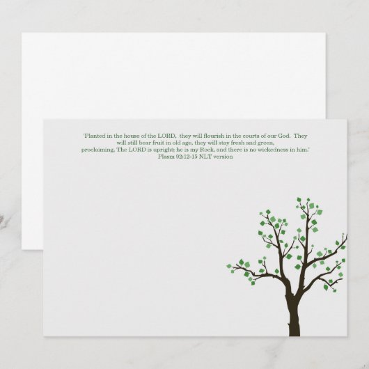 Arbre Conception Cartes à Note Plate Plantée Verse (Devant / Derrière)