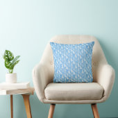 Arbre coraux blancs sur coussin bleu arrière - pla (Chaise)