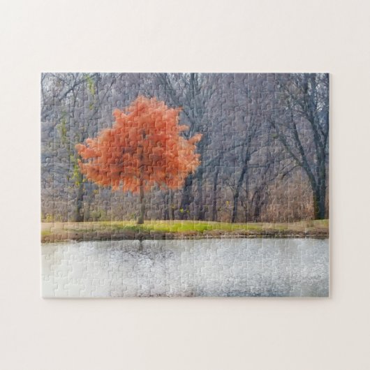 Arbre couleur d'automne par un puzzle d'art en éta (Horizontal)