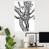 Arbre courbé en Poster noir et blanc (Bureau à domicile)