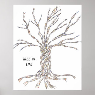 ARBRE D'ADN ou arbre de vie POSTER BLEU