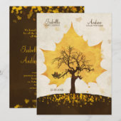 Arbre d'amour - Invitation au mariage d'automne (Devant / Derrière)