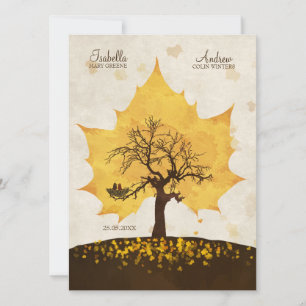 Arbre d'amour - Invitation au mariage d'automne