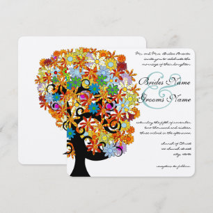 Arbre d'amour romantique Invitation de mariage