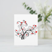 Arbre d'amour Valentine avec carte postale de coeu (Debout devant)