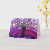 "Arbre dans" la carte de note violette par (Fleur jaune)