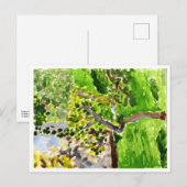 Arbre dans la carte postale au printemps (Devant / Derrière)
