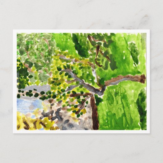 Arbre dans la carte postale au printemps (Devant)
