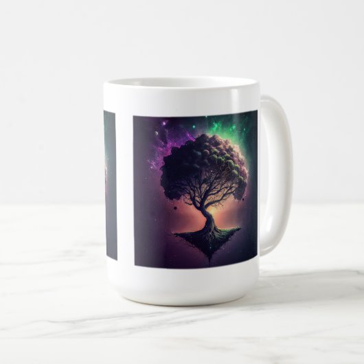 Arbre dans la Mug classique de l'espace, 15 oz (Devant droit)