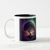 Arbre dans la Mug spatiale à deux tons, 11 oz (Gauche)